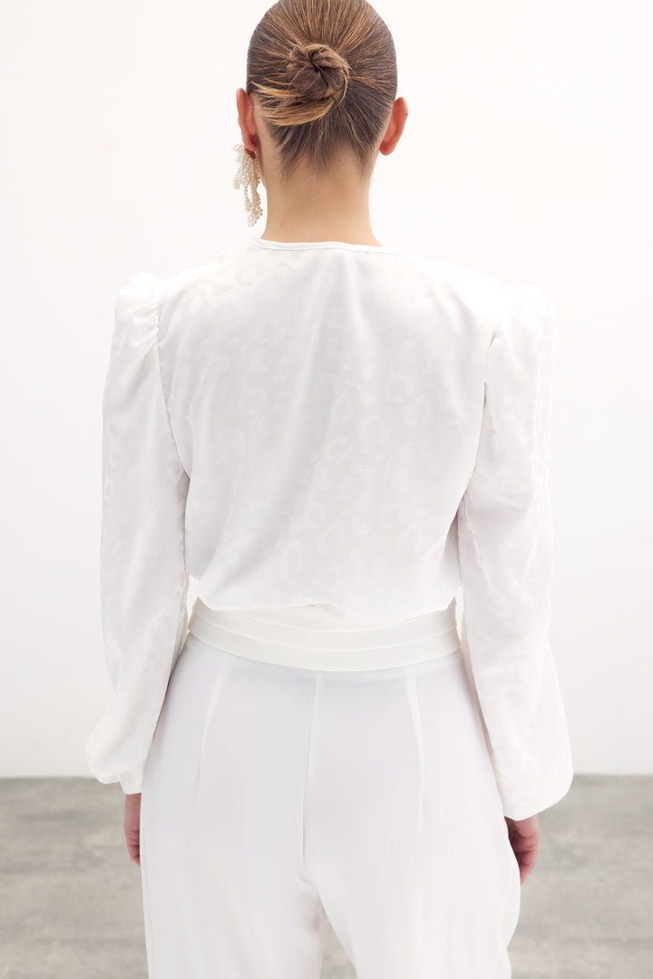 Sateen Body à motifs croisés - Écru