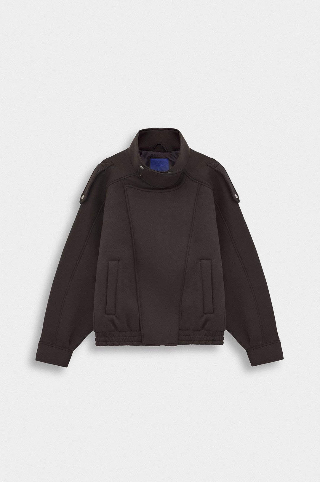 Giesto Veste scuba marron à col châle - Marron