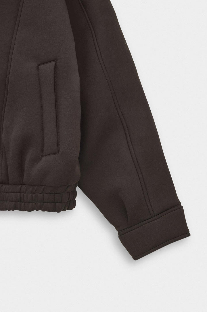 Giesto Veste scuba marron à col châle - Marron
