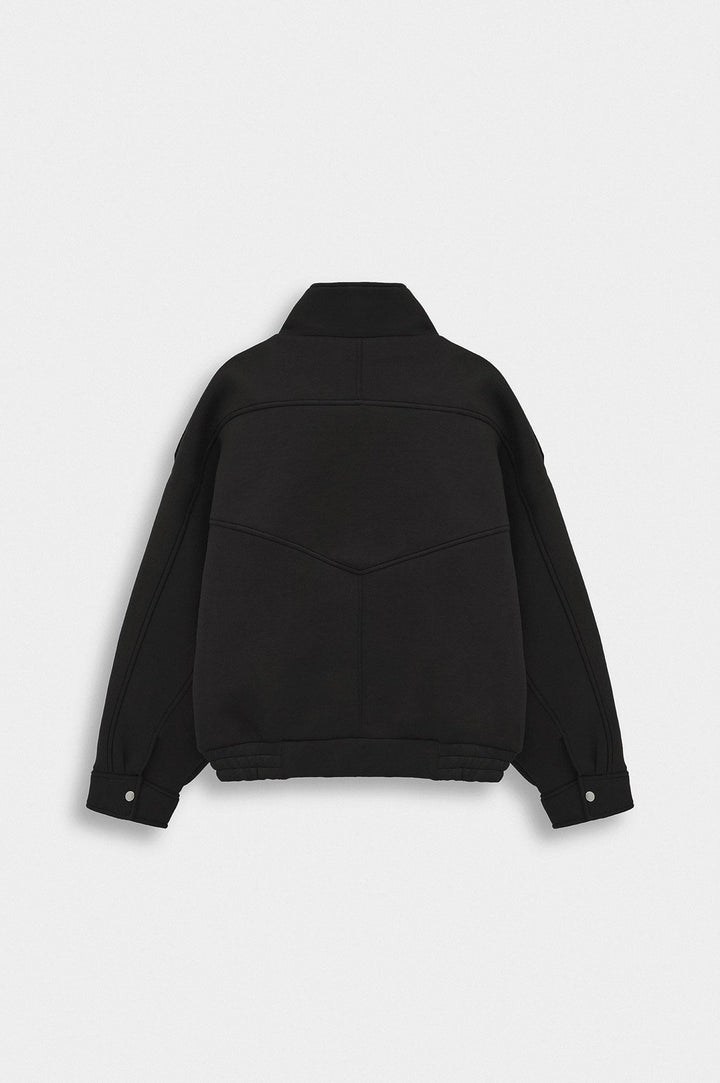 Giesto Veste scuba noire à col châle - Noir