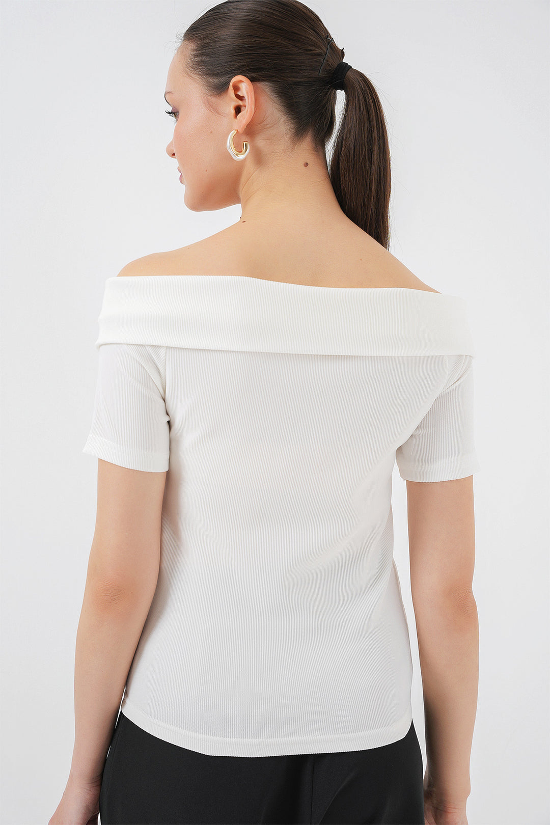 Bigdart Blouse Tricotée Détail Nœud 949 - Blanc