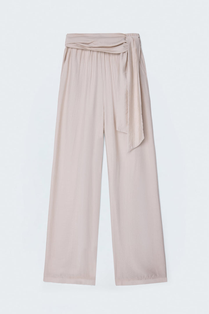 Sateen Pantalon à ceinture - Pierre