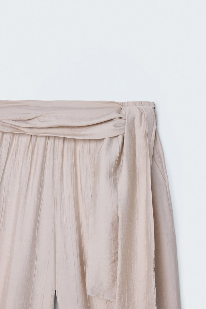 Sateen Pantalon à ceinture - Pierre