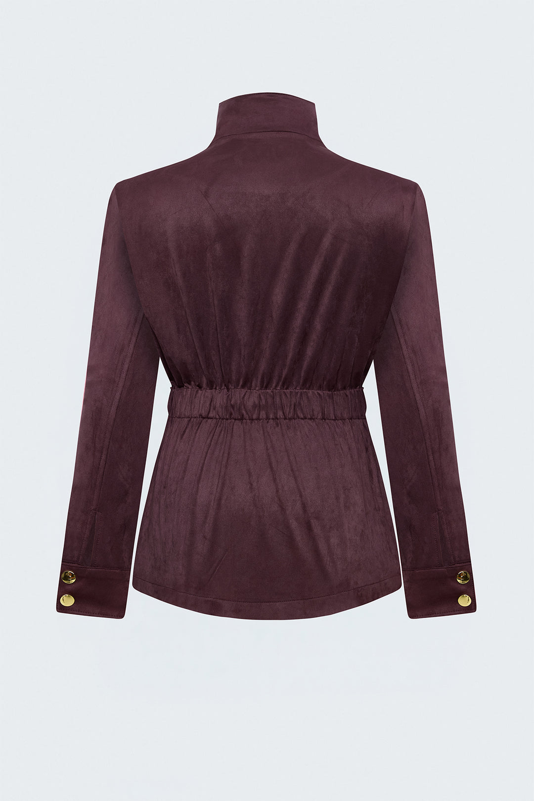 Sateen Veste en suède avec ceinture - Bordeaux