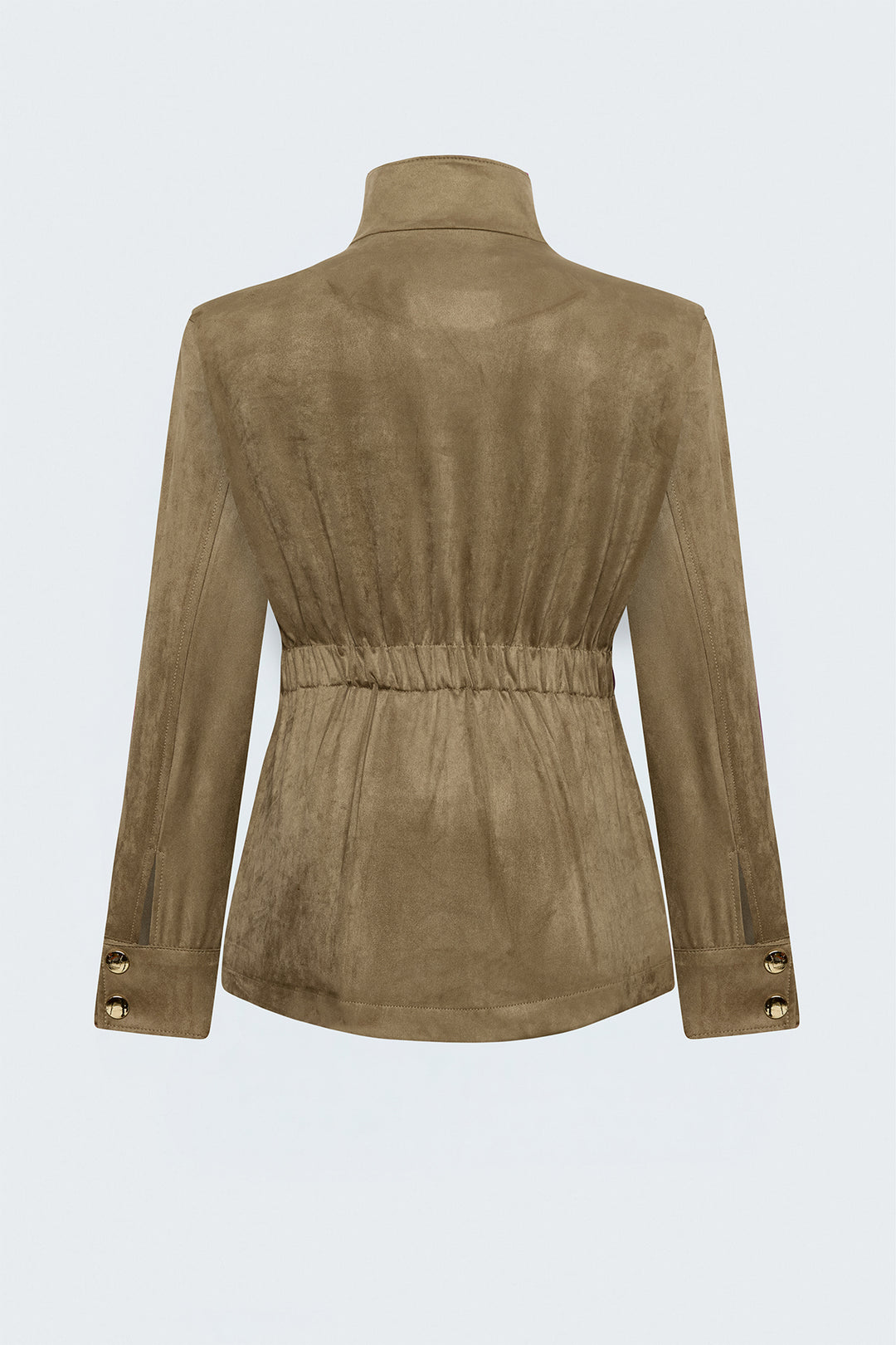 Sateen Veste en suède avec ceinture - Camel