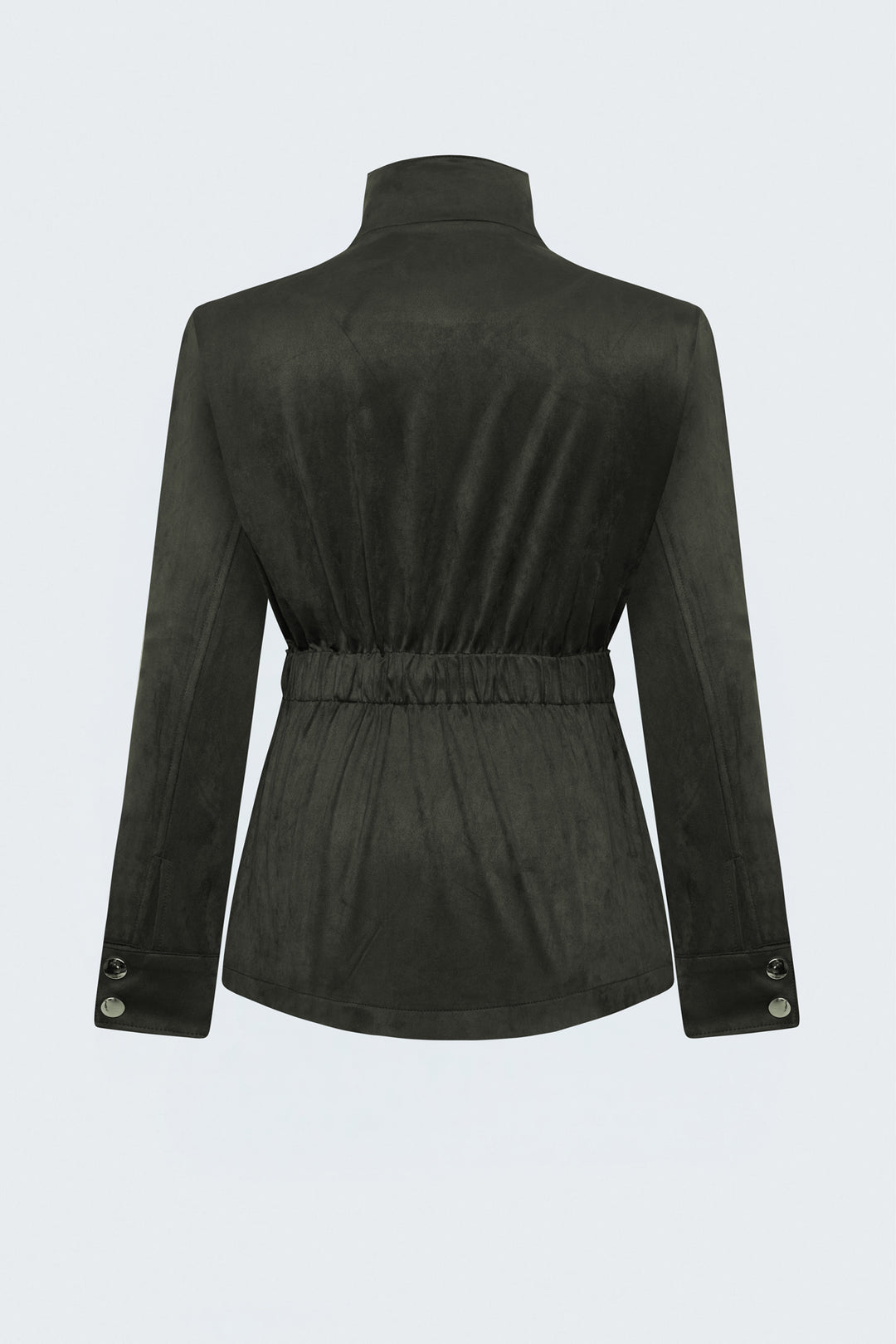 Sateen Veste en suède avec ceinture - Kaki