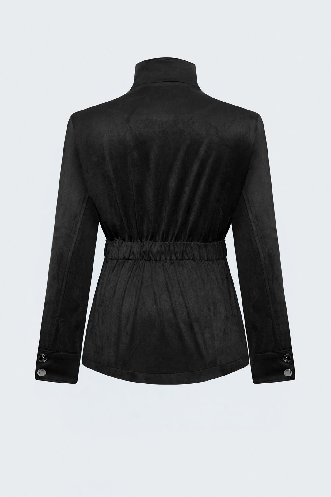 Sateen Veste en suède avec ceinture - Noir