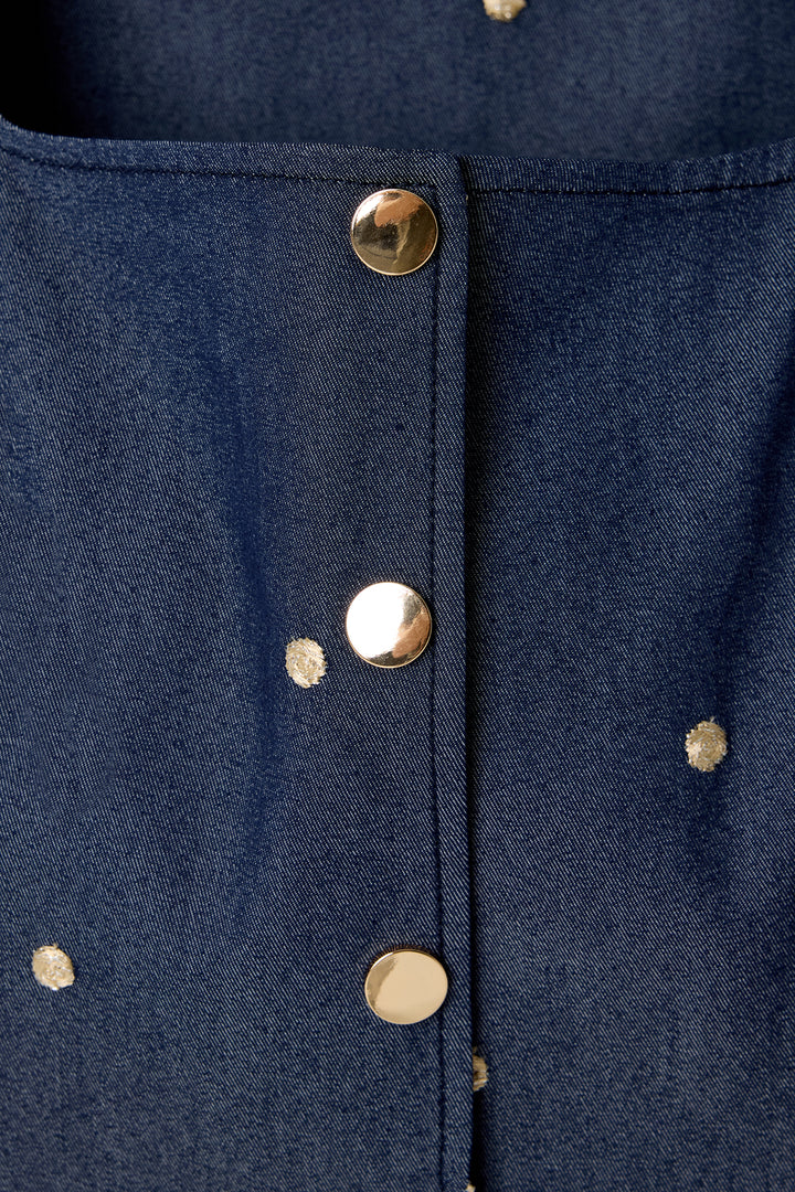 Sateen Gilet Laura - Bleu marine