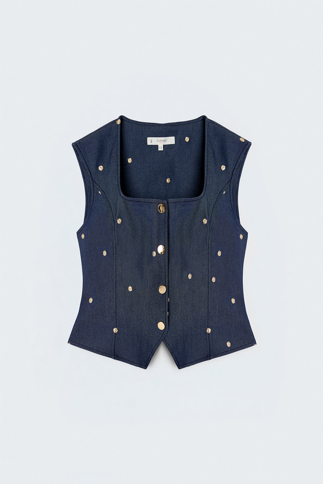 Sateen Gilet Laura - Bleu marine
