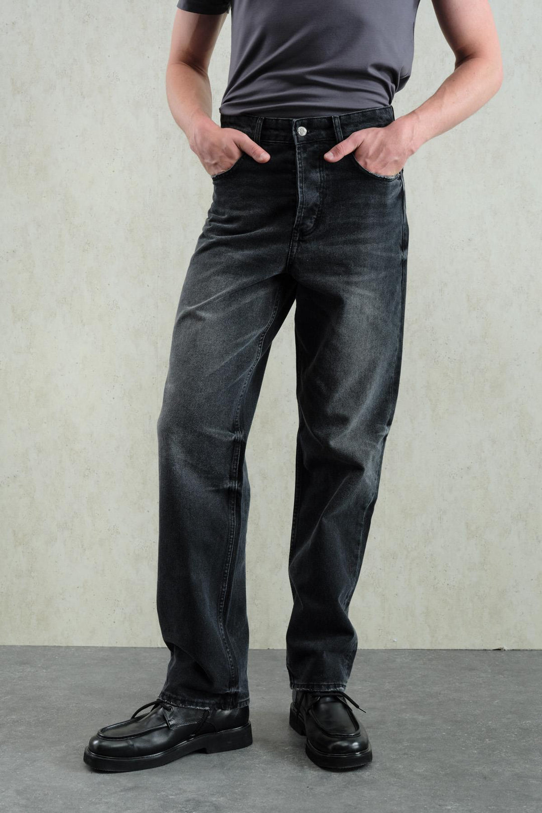Giesto Jean marron à coupe regular avec effet laser - Marron