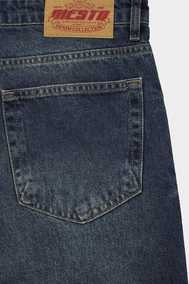 Giesto Jean regular fit effet laser bleu - Bleu