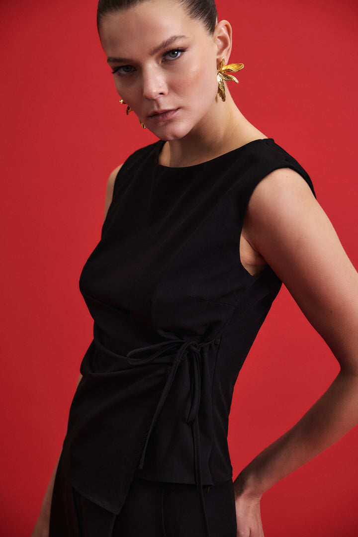 Sateen Blouse Lena - Noir