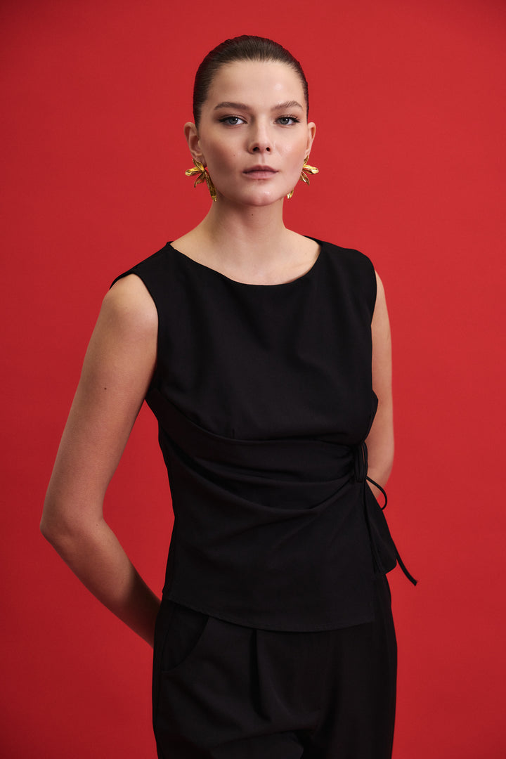 Sateen Blouse Lena - Noir