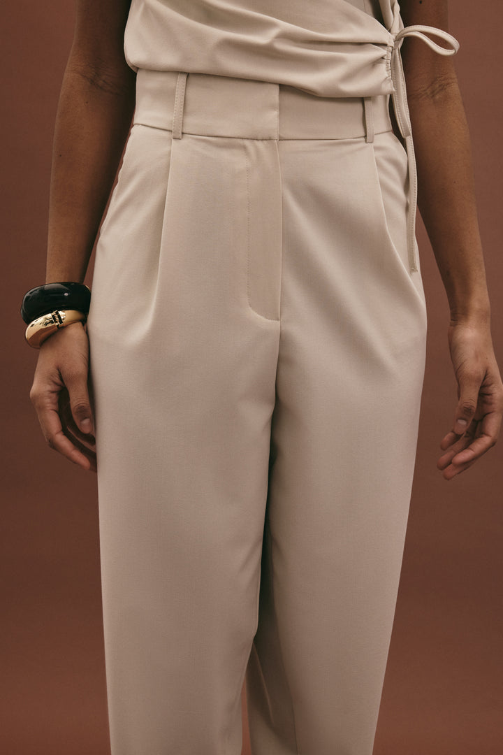 Sateen Pantalon Carotte Lena - Pierre