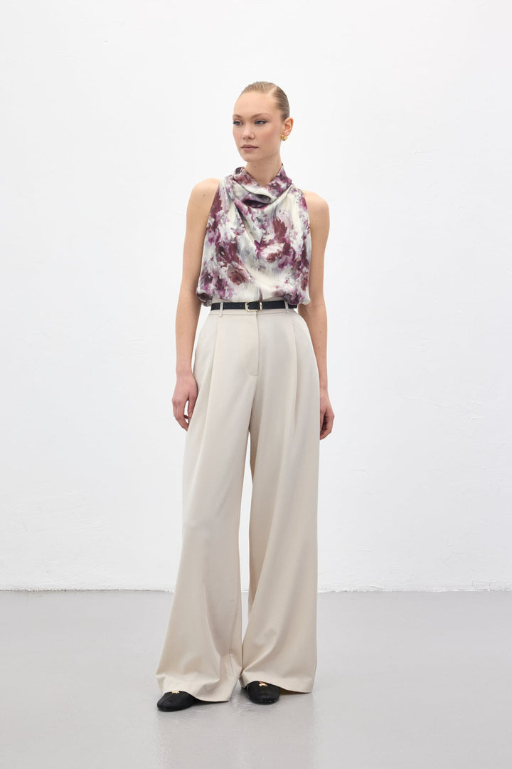 Sateen Lena Pantalon Palazzo - Pierre