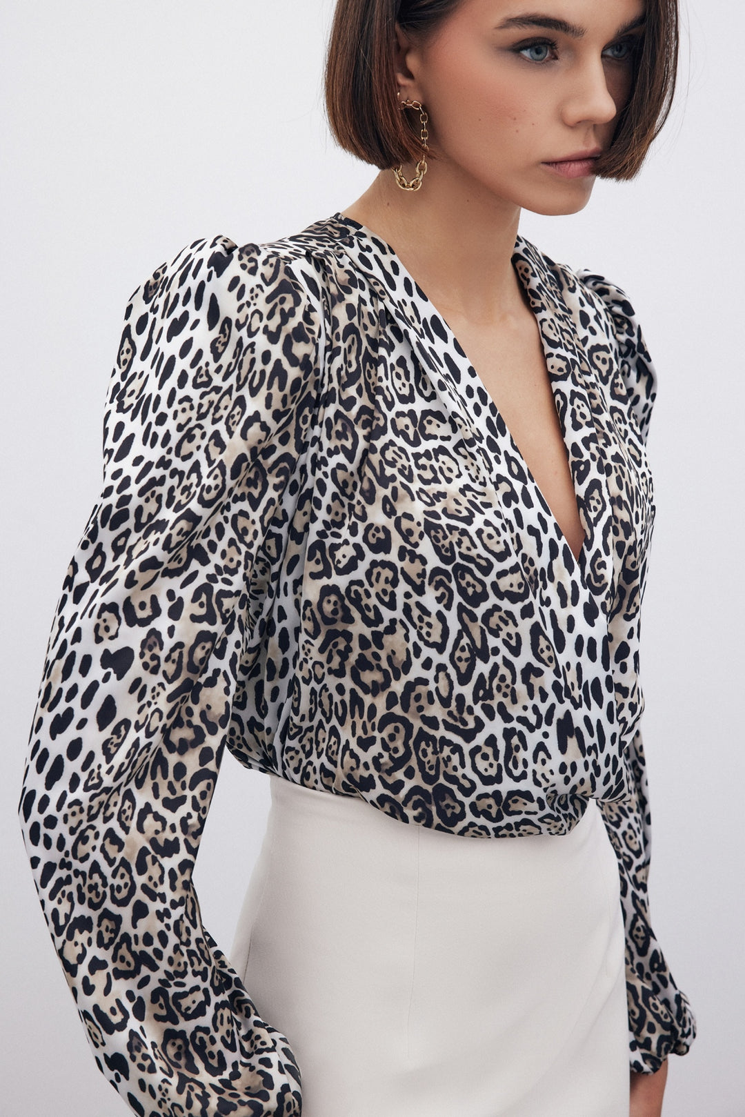 Sateen Body à Imprimé Léopard - Noir