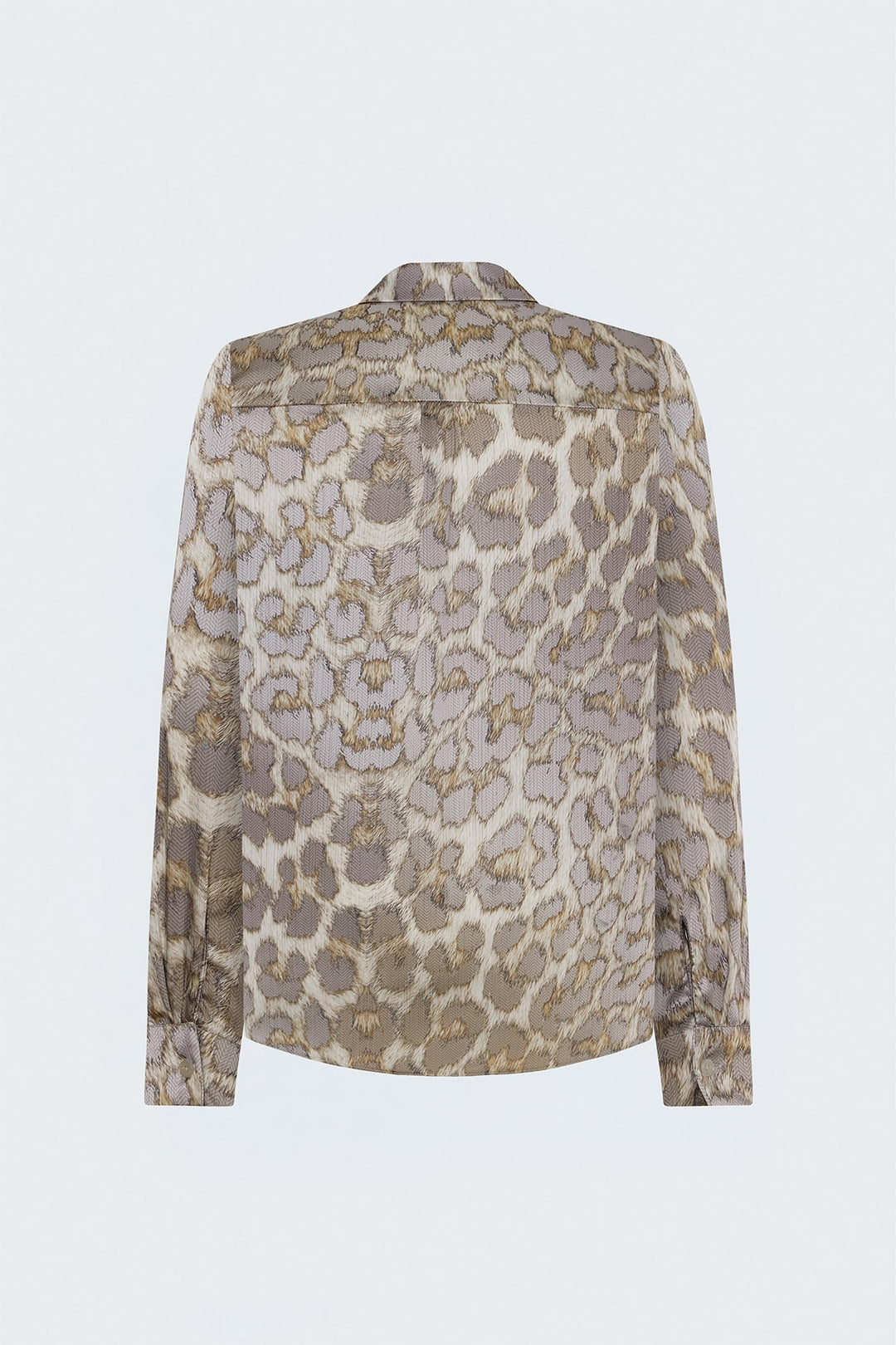 Sateen Chemise classique à motif léopard - Beige