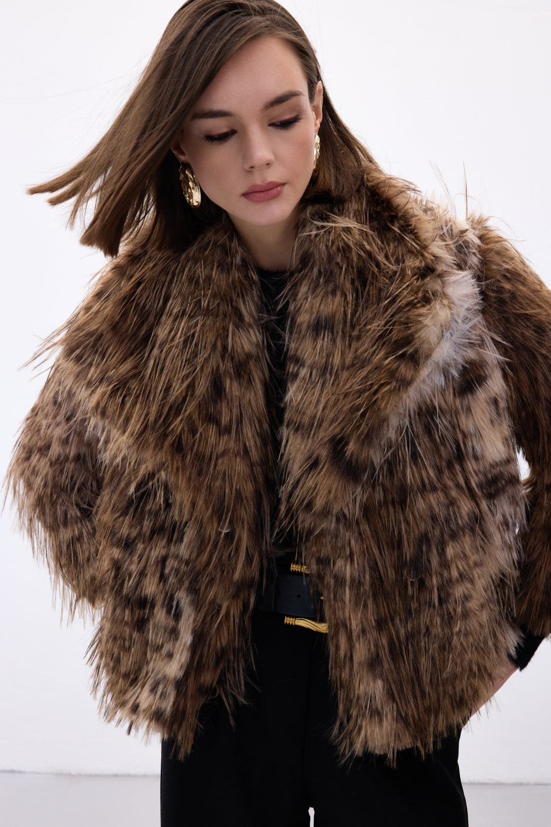Sateen Faux Fur Léopard - Marron