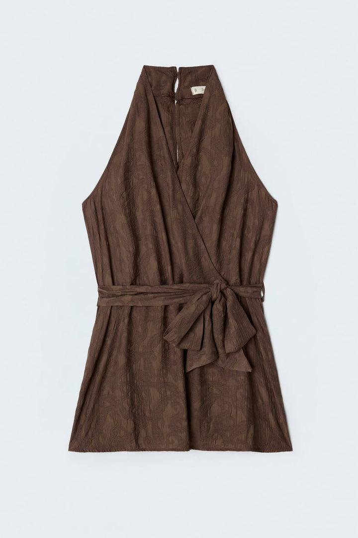 Sateen Lily Blouse - Marron