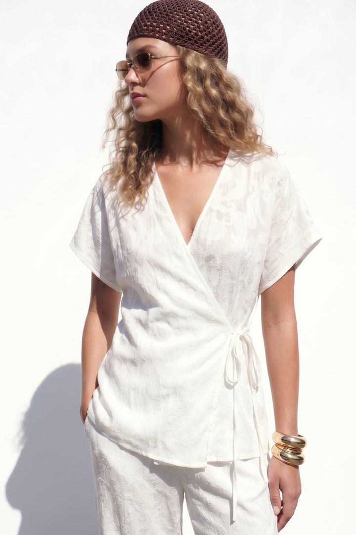 Sateen Lily Kimono - Écru