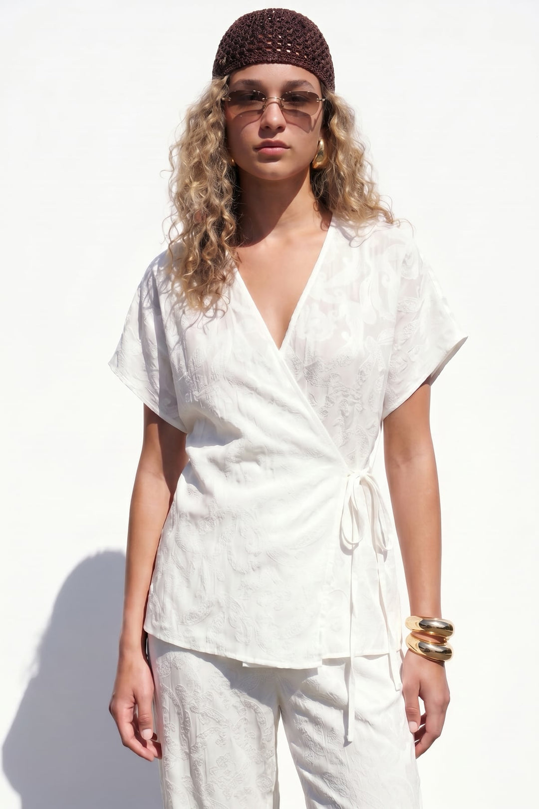 Sateen Lily Kimono - Écru