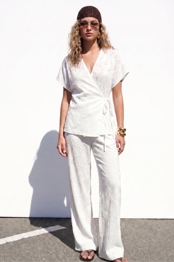 Sateen Lily Kimono - Écru