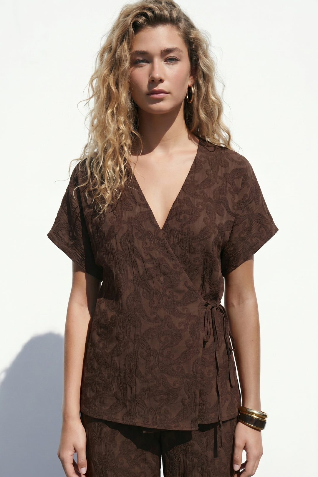 Sateen Lily Kimono - Marron