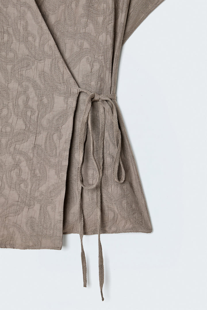 Sateen Lily Kimono - Vison