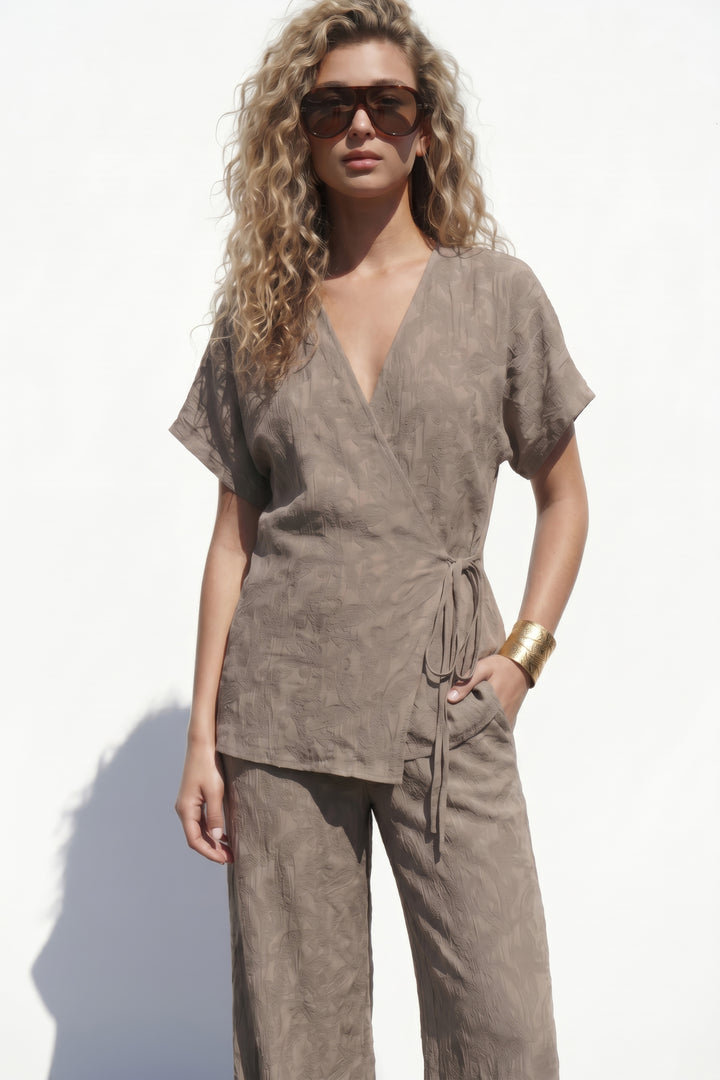 Sateen Lily Kimono - Vison
