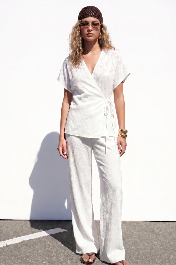 Sateen Lily Pantalon - Écru