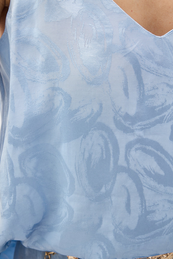 Sateen Lior Blouse Sans Manches - bebe Bleu