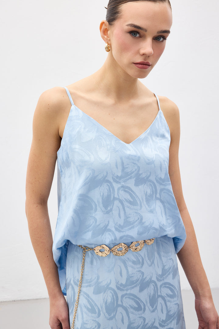Sateen Lior Blouse Sans Manches - bebe Bleu