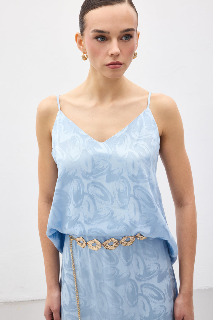Sateen Lior Blouse Sans Manches - bebe Bleu