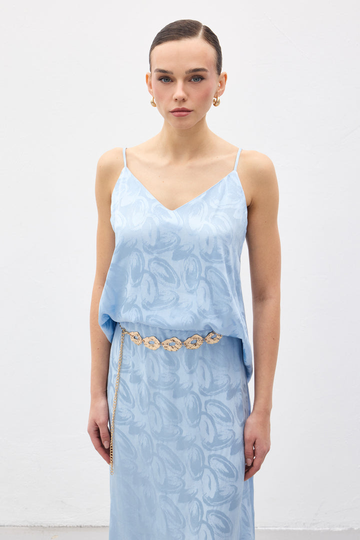 Sateen Lior Blouse Sans Manches - bebe Bleu