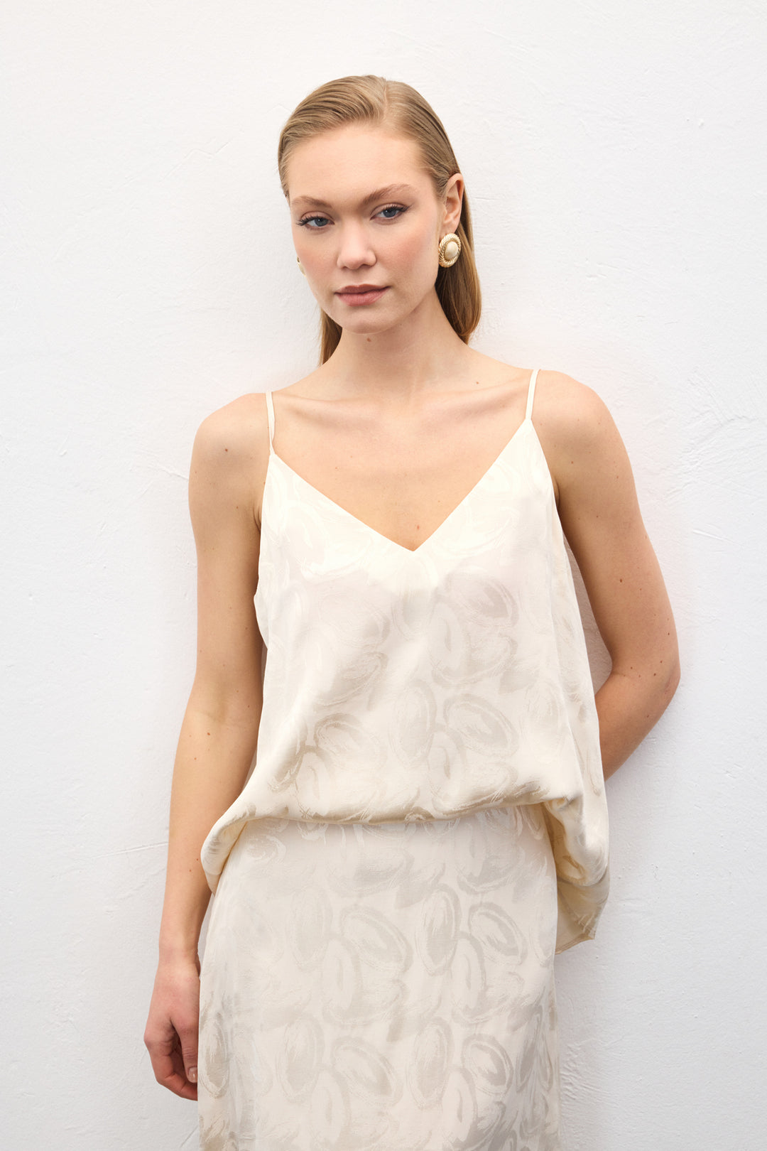 Sateen Lior Blouse Sans Manches - Beige