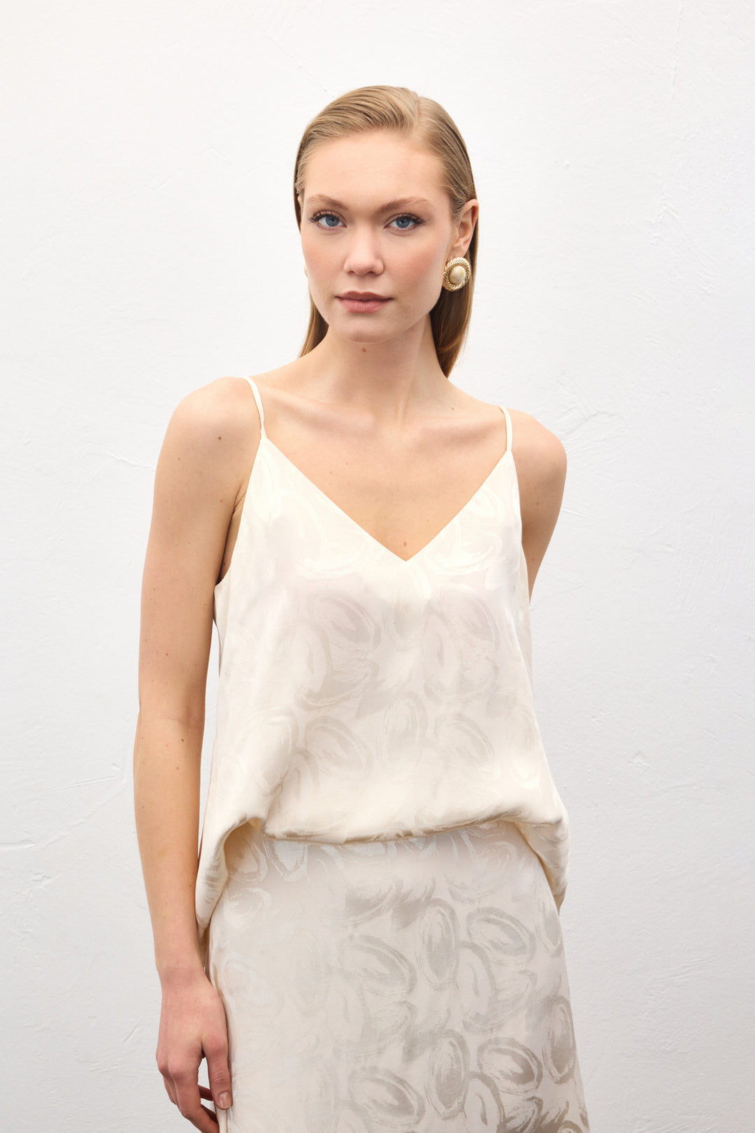 Sateen Lior Blouse Sans Manches - Beige