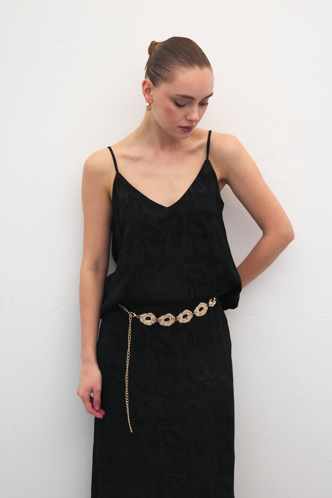 Sateen Lior Blouse Sans Manches - Noir