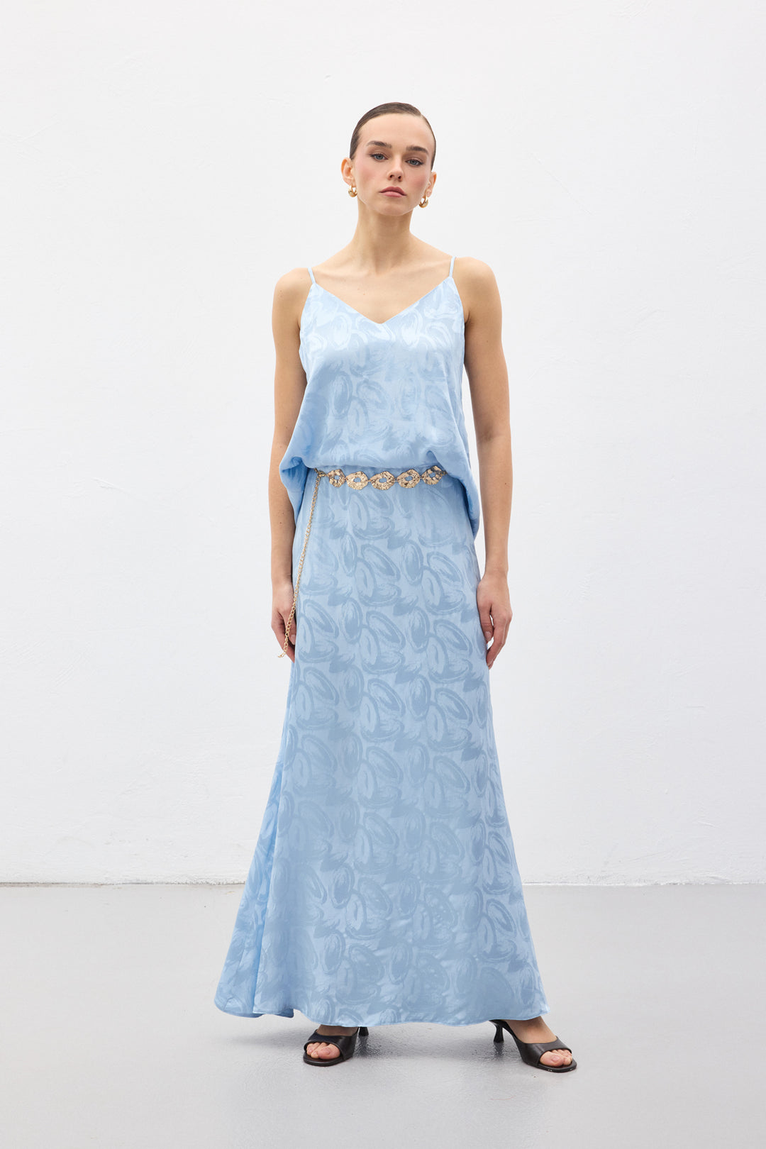 Sateen Lior Jupe longue - Bleu