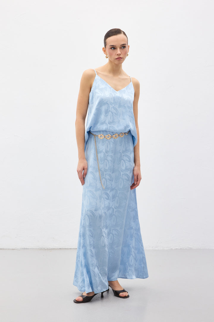 Sateen Lior Jupe longue - Bleu