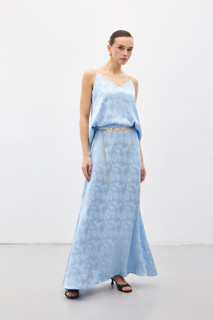 Sateen Lior Jupe longue - Bleu