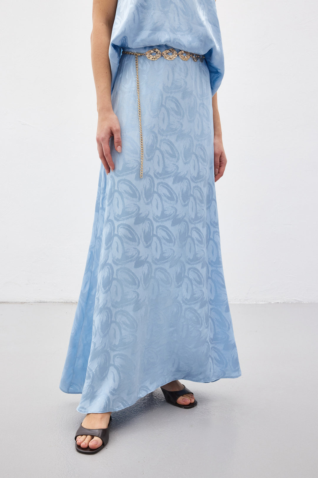 Sateen Lior Jupe longue - Bleu