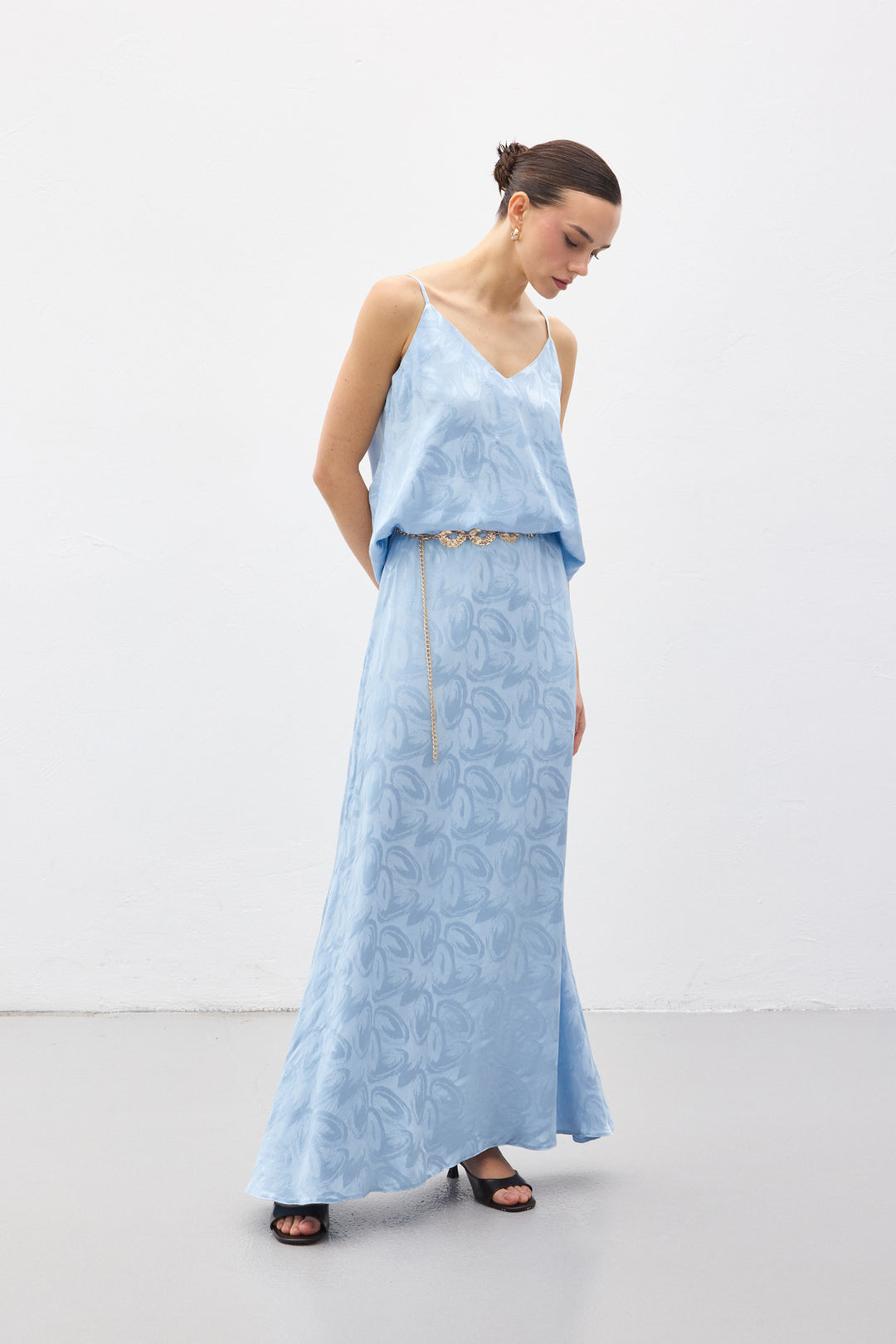 Sateen Lior Jupe longue - Bleu