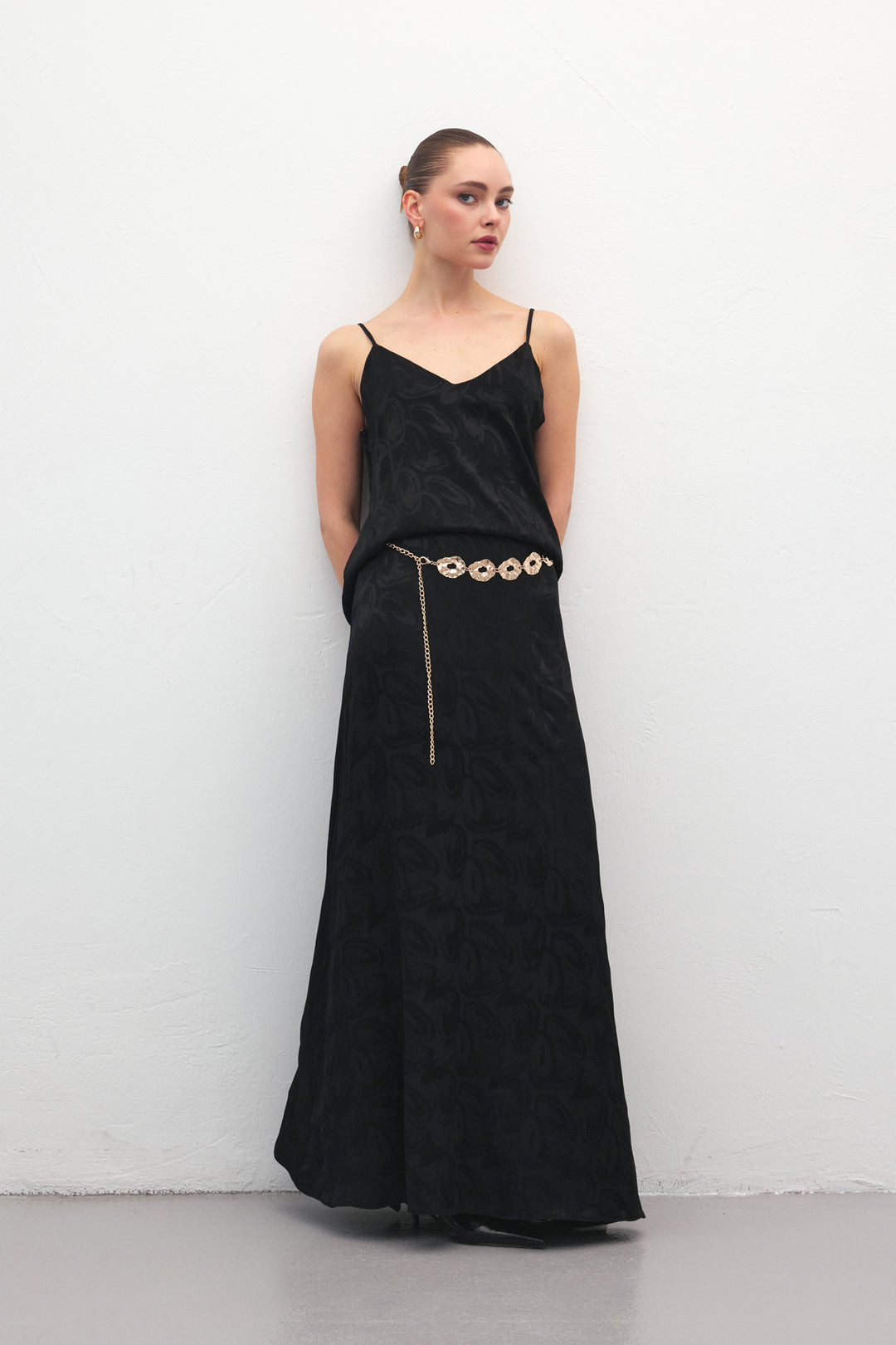 Sateen Lior Jupe longue - Noir