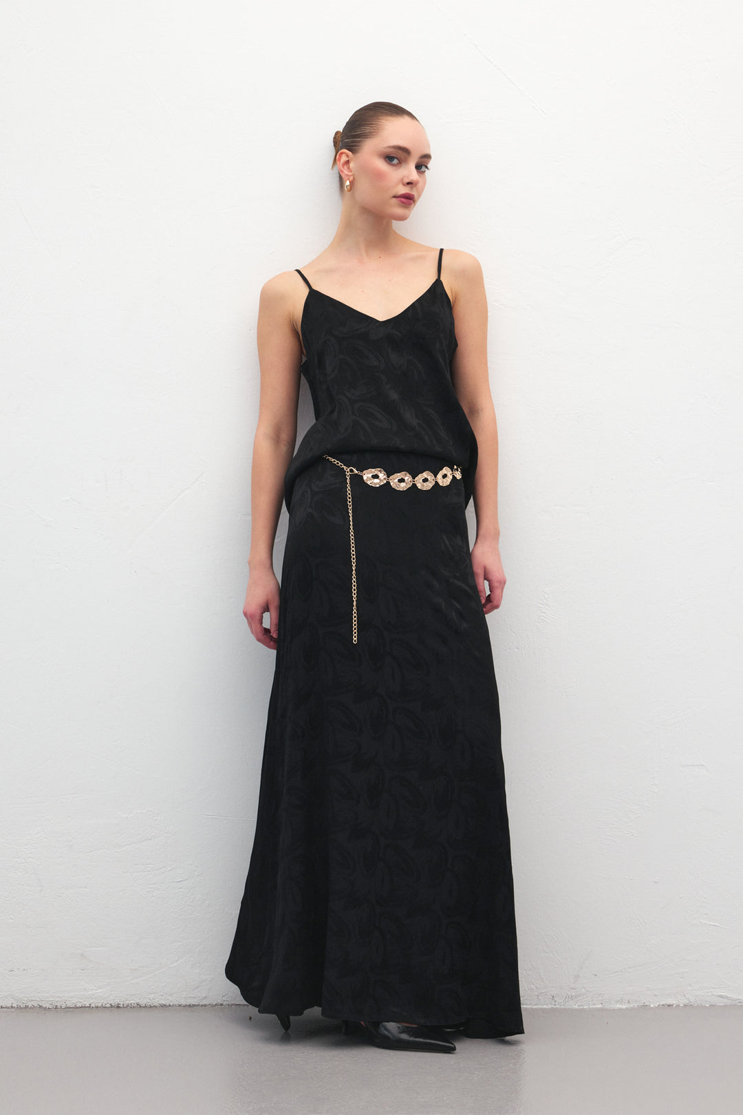 Sateen Lior Jupe longue - Noir