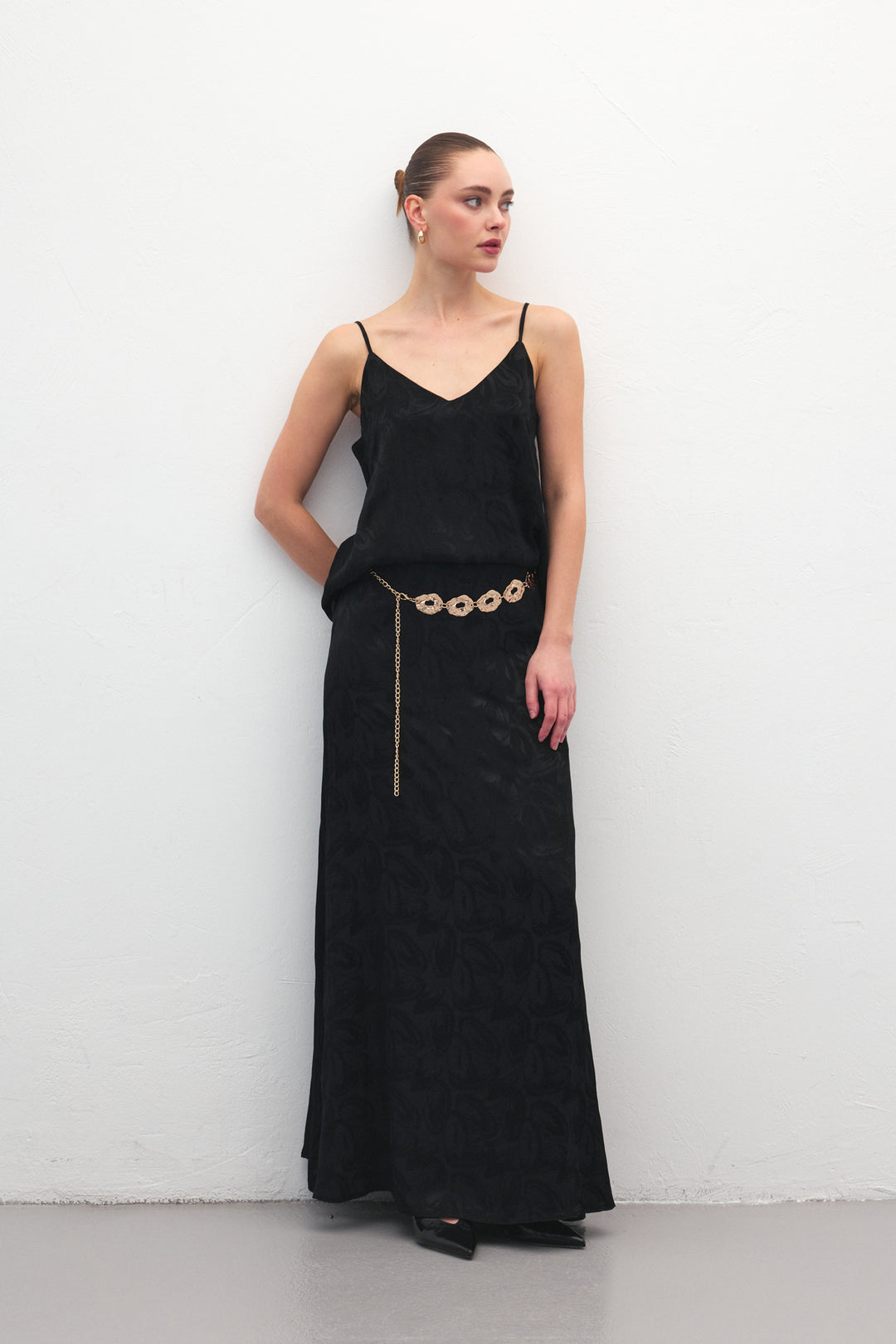 Sateen Lior Jupe longue - Noir