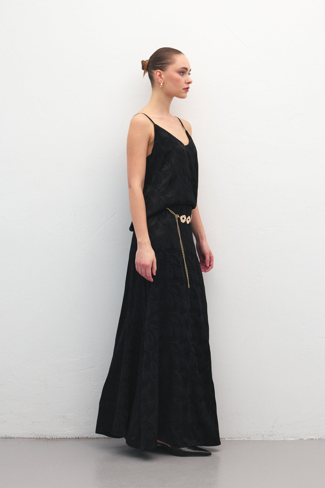 Sateen Lior Jupe longue - Noir