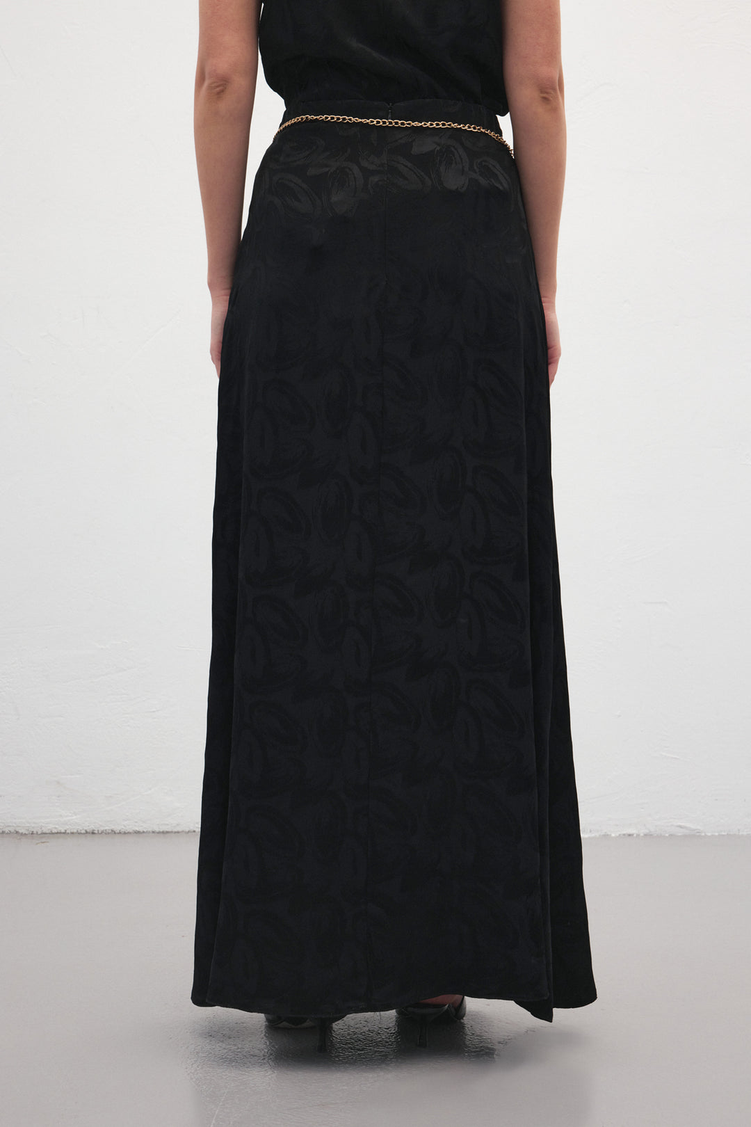 Sateen Lior Jupe longue - Noir