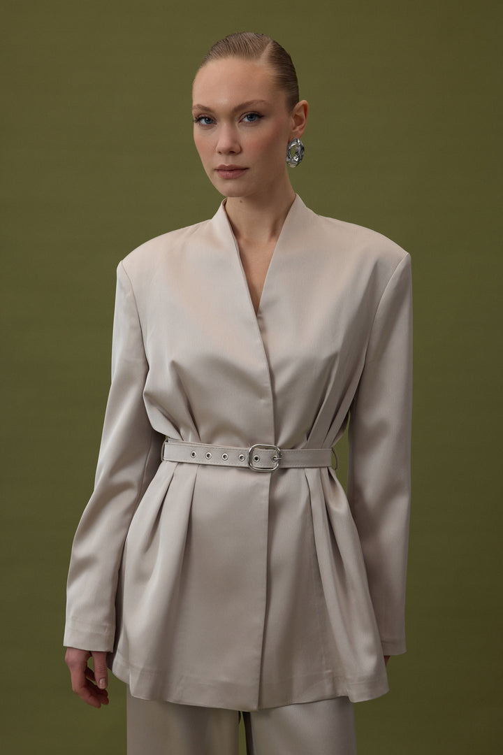 Sateen Veste en satin ceinturée Lisa - Pierre