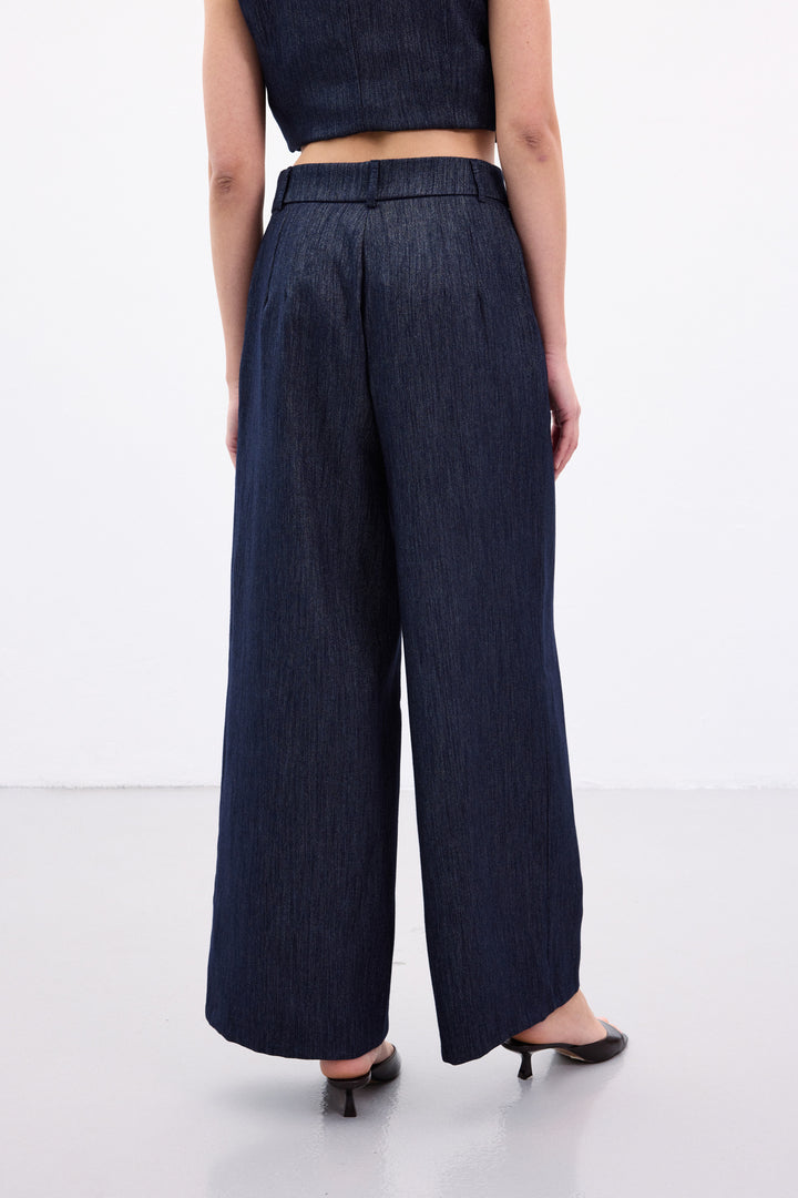 Sateen Pantalon Livia - Bleu marine