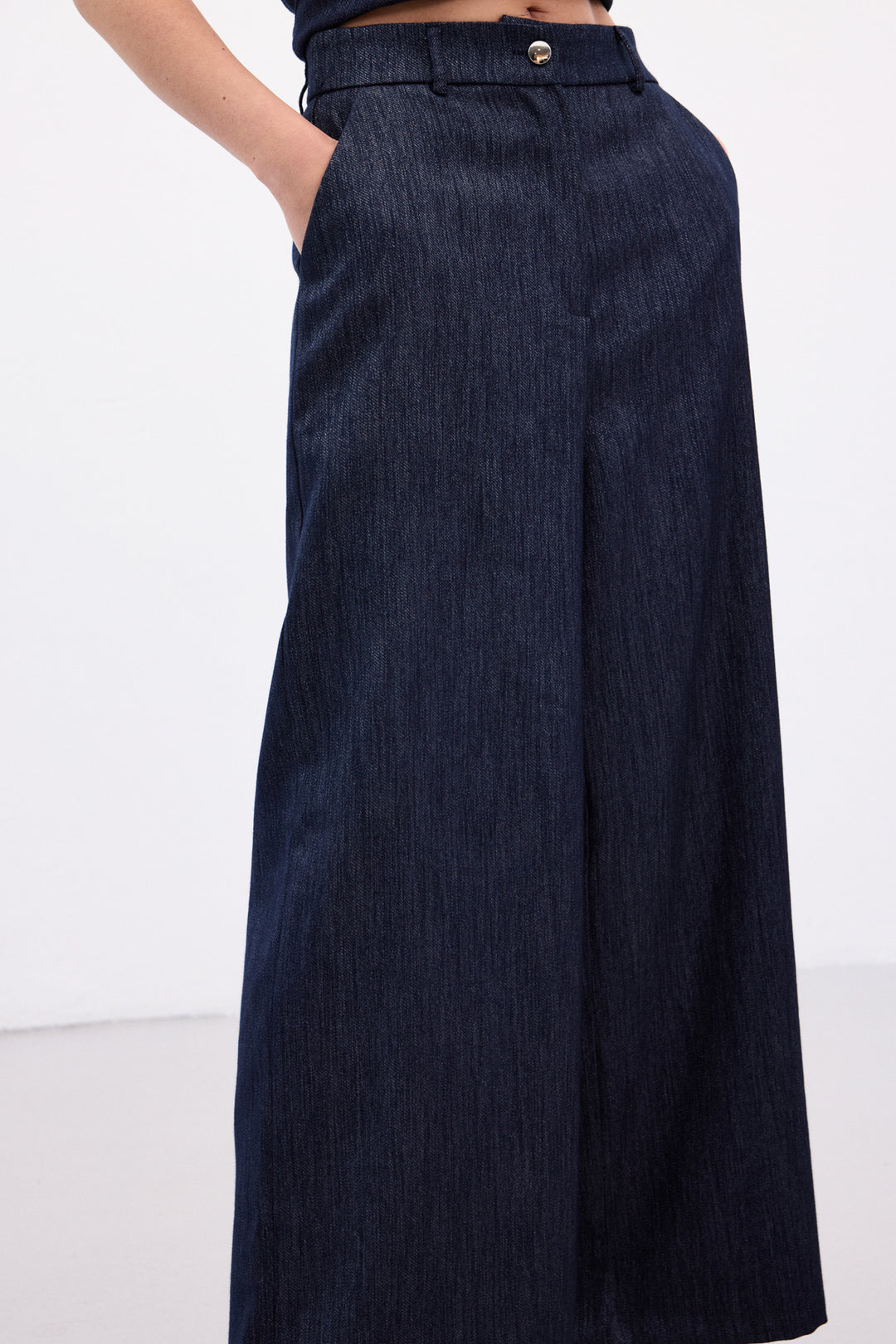 Sateen Pantalon Livia - Bleu marine